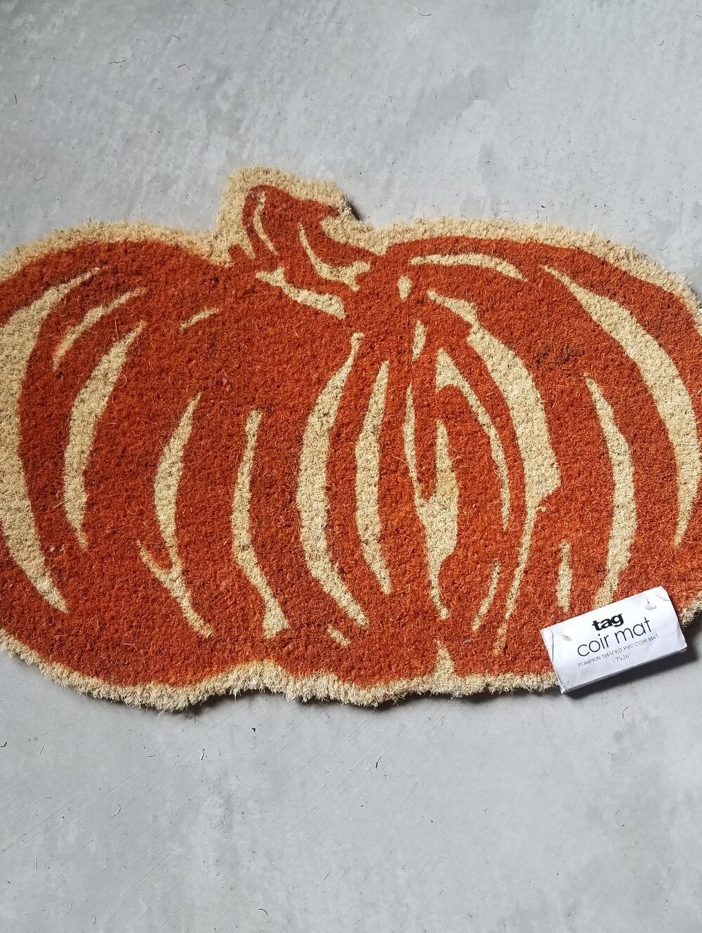 Pumpkin Shapec PVC Coir Door Mat